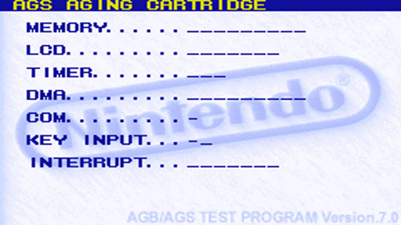 AGS Aging Cartridge (World) (Rev 3) (v9.0) (Test Program) Cover